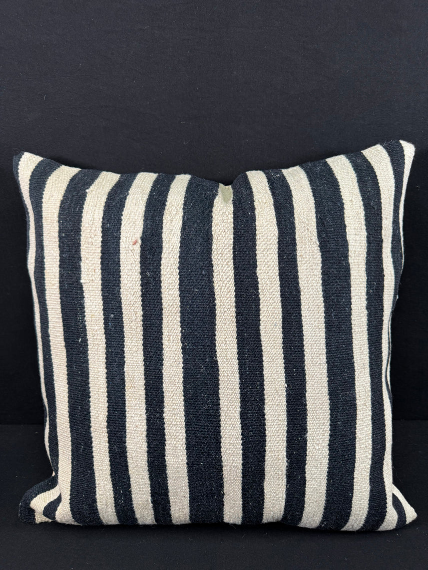 Turkish Hemp Pillow Cushion Natural Beige Black Pillow Cushion Cover 24x24 #30352