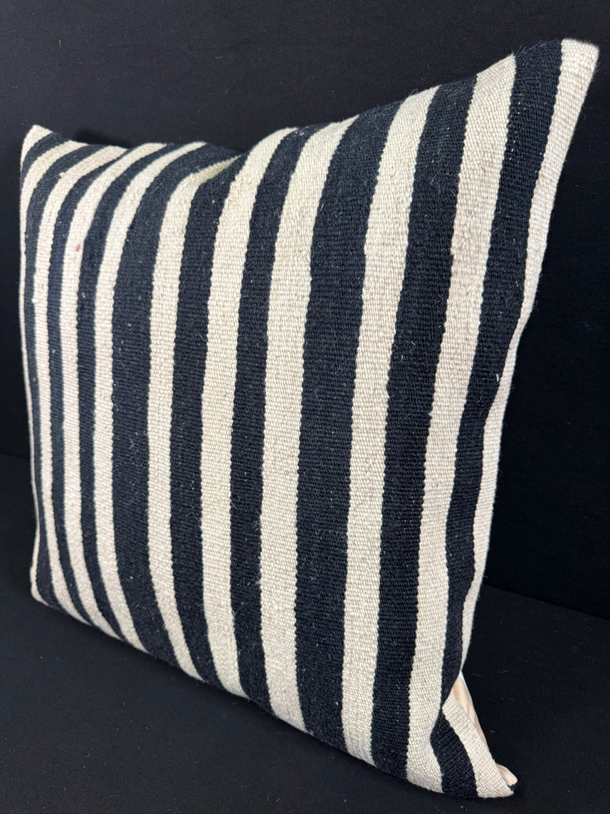 Turkish Hemp Pillow Cushion Natural Beige Black Pillow Cushion Cover 24x24 #30352