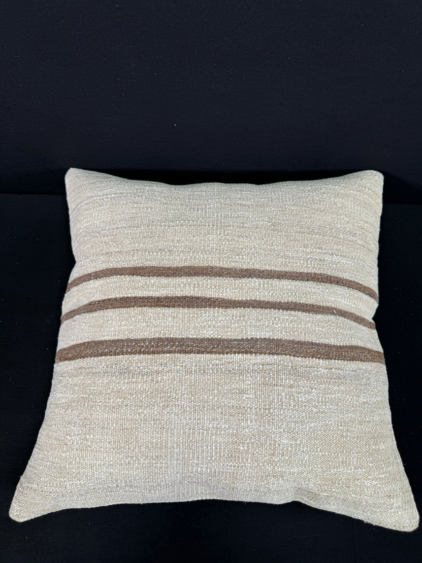 Turkish Hemp Pillow Cushion Natural Beige Brown Pillow Cushion Cover 24x24 #30351