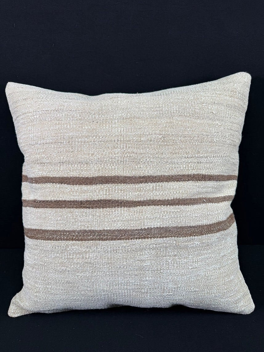 Turkish Hemp Pillow Cushion Natural Beige Brown Pillow Cushion Cover 24x24 #30351