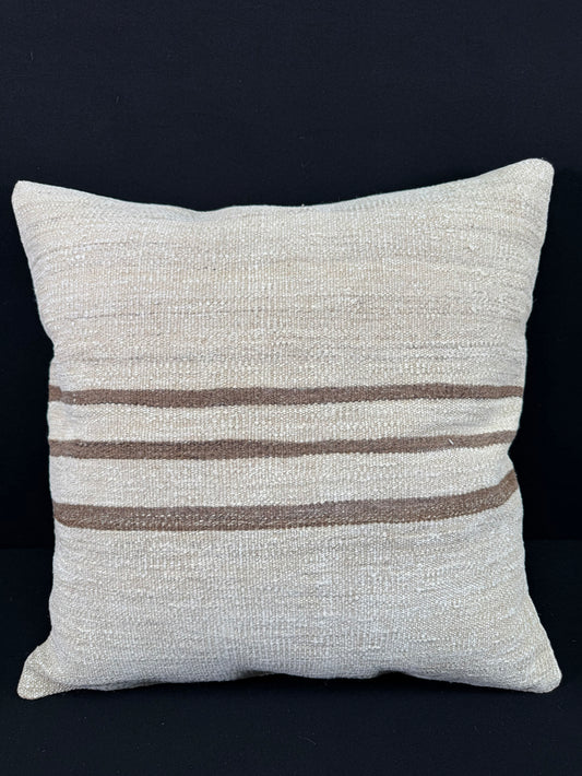 Turkish Hemp Pillow Cushion Natural Beige Brown Pillow Cushion Cover 24x24 #30351
