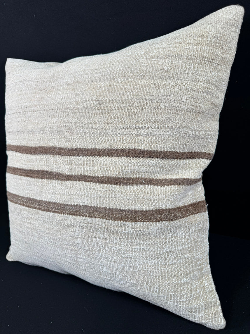 Turkish Hemp Pillow Cushion Natural Beige Brown Pillow Cushion Cover 24x24 #30351