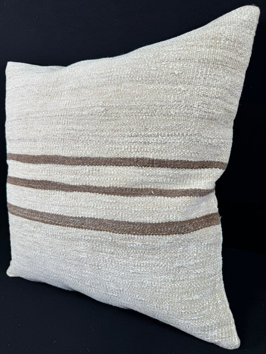 Turkish Hemp Pillow Cushion Natural Beige Brown Pillow Cushion Cover 24x24 #30351