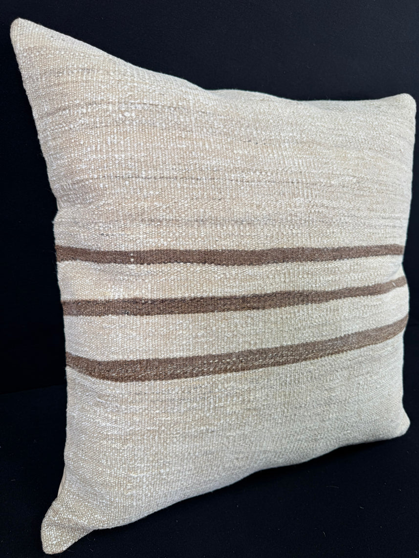 Turkish Hemp Pillow Cushion Natural Beige Brown Pillow Cushion Cover 24x24 #30351