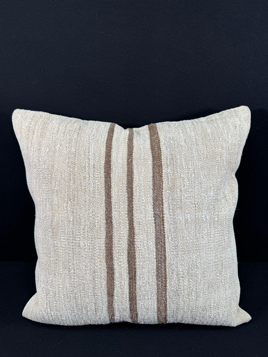 Turkish Hemp Pillow Cushion Natural Beige Brown Pillow Cushion Cover 24x24 #30351