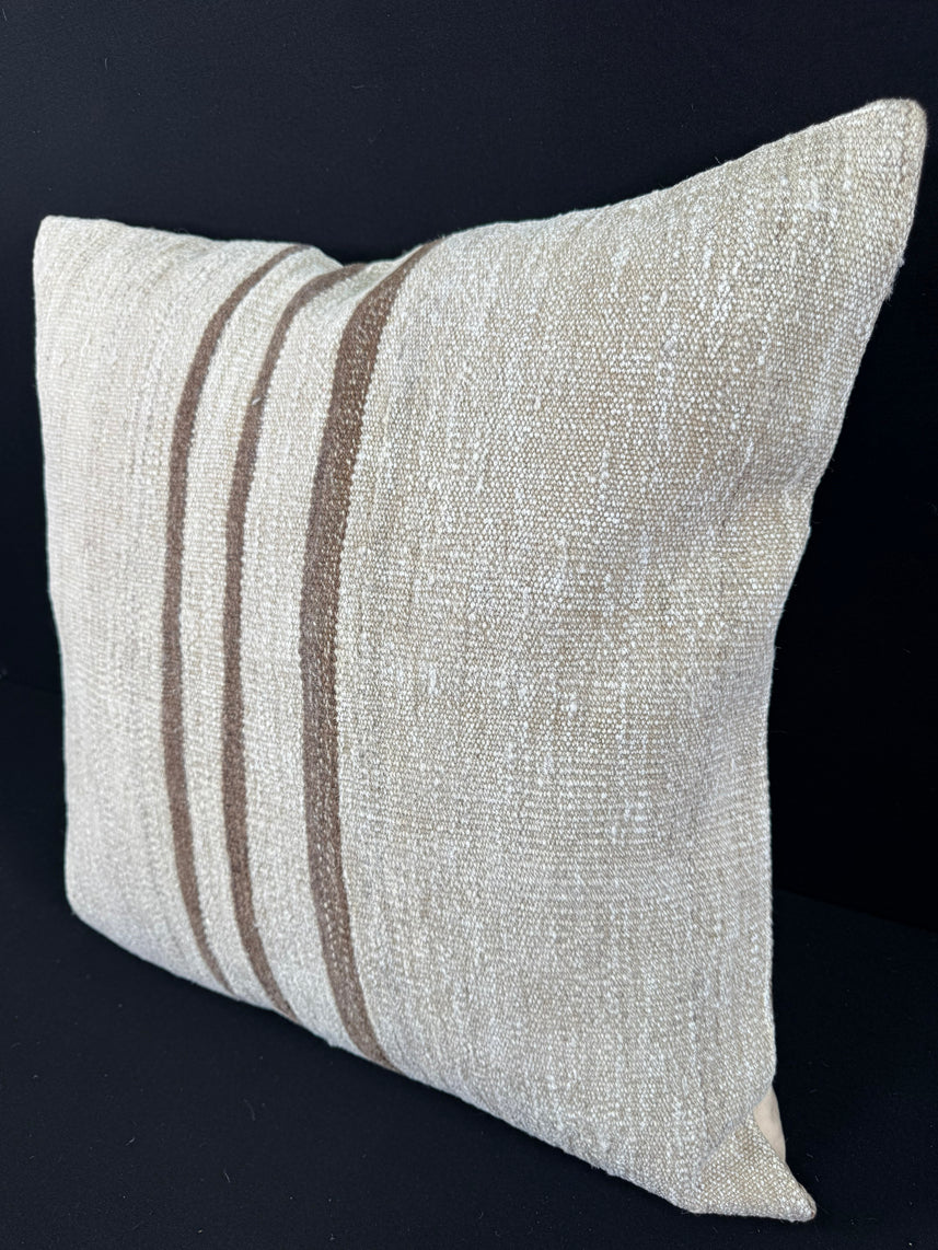 Turkish Hemp Pillow Cushion Natural Beige Brown Pillow Cushion Cover 24x24 #30351