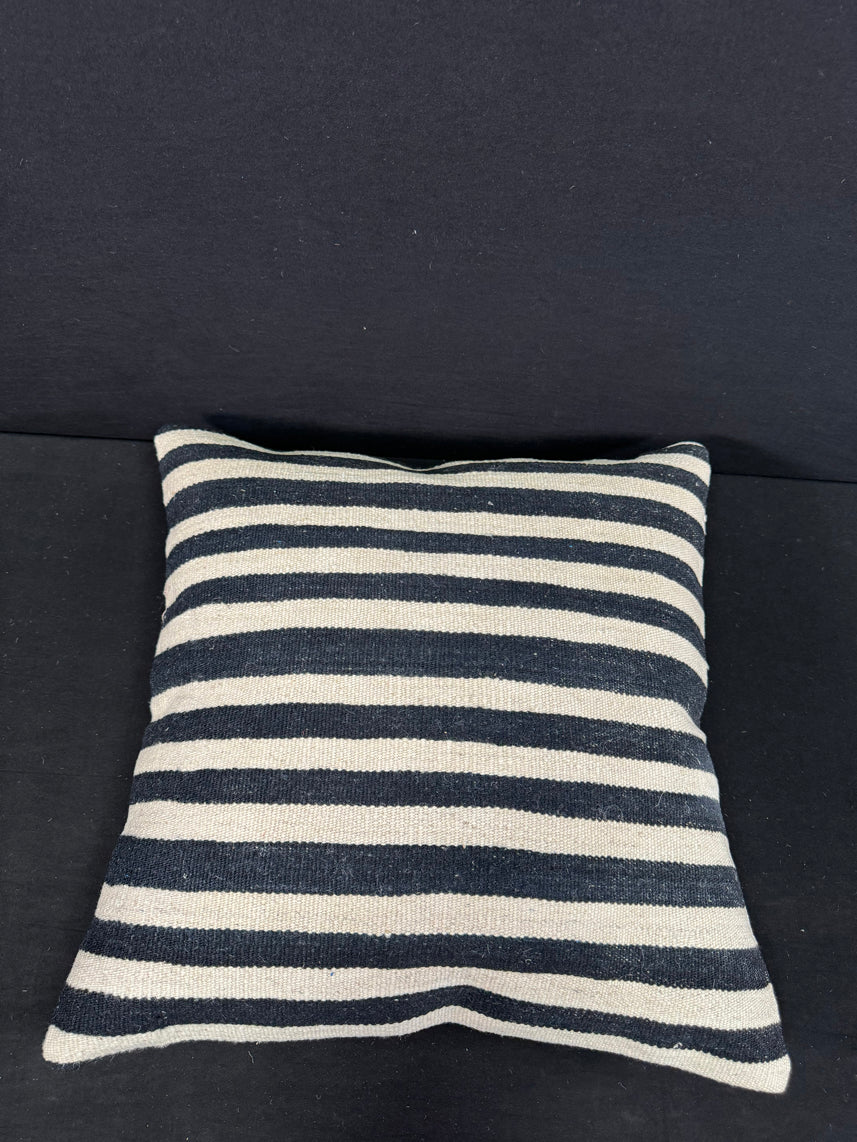 Turkish Hemp Pillow Cushion Natural Beige Black Pillow Cushion Cover 24x24 #30346