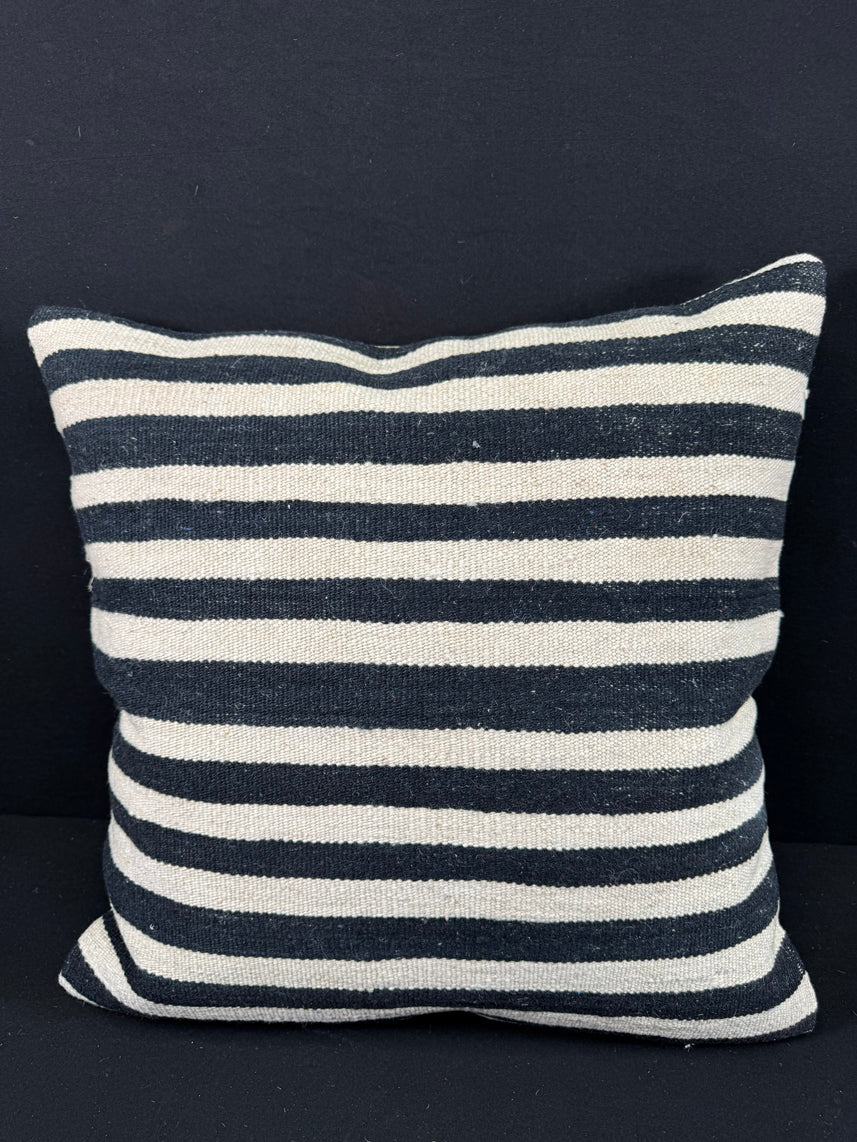 Turkish Hemp Pillow Cushion Natural Beige Black Pillow Cushion Cover 24x24 #30346