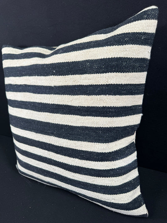 Turkish Hemp Pillow Cushion Natural Beige Black Pillow Cushion Cover 24x24 #30346