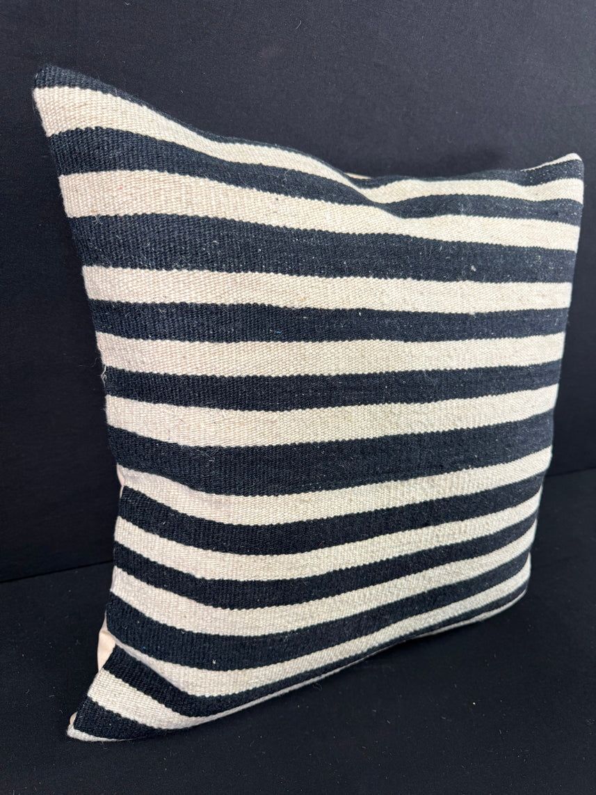 Turkish Hemp Pillow Cushion Natural Beige Black Pillow Cushion Cover 24x24 #30346