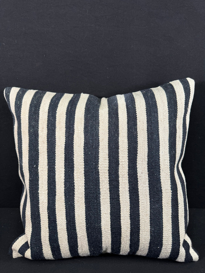 Turkish Hemp Pillow Cushion Natural Beige Black Pillow Cushion Cover 24x24 #30346