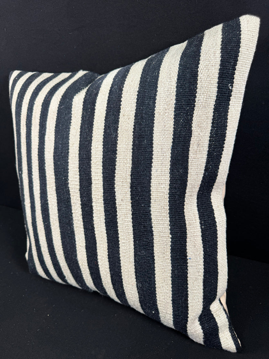 Turkish Hemp Pillow Cushion Natural Beige Black Pillow Cushion Cover 24x24 #30346