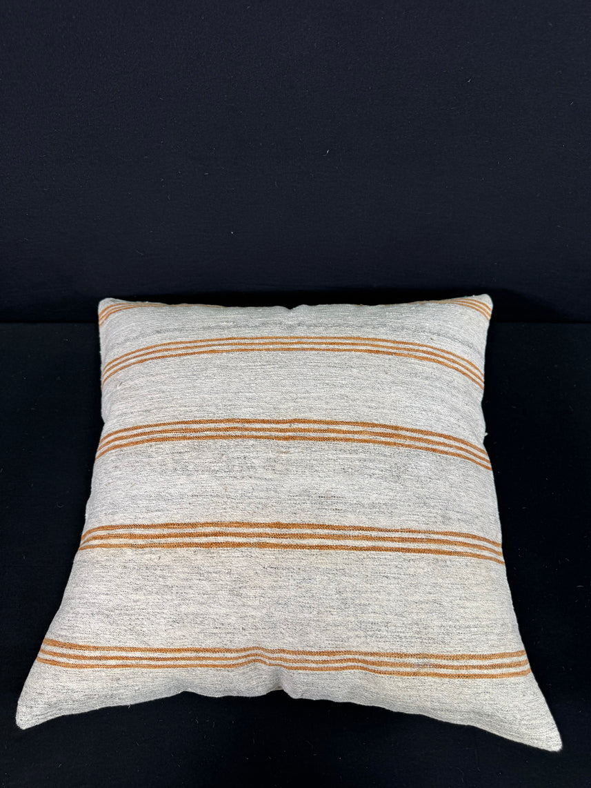 Turkish Hemp Pillow Cushion Natural Beige Rust Pillow Cushion Cover 24x24 #30345