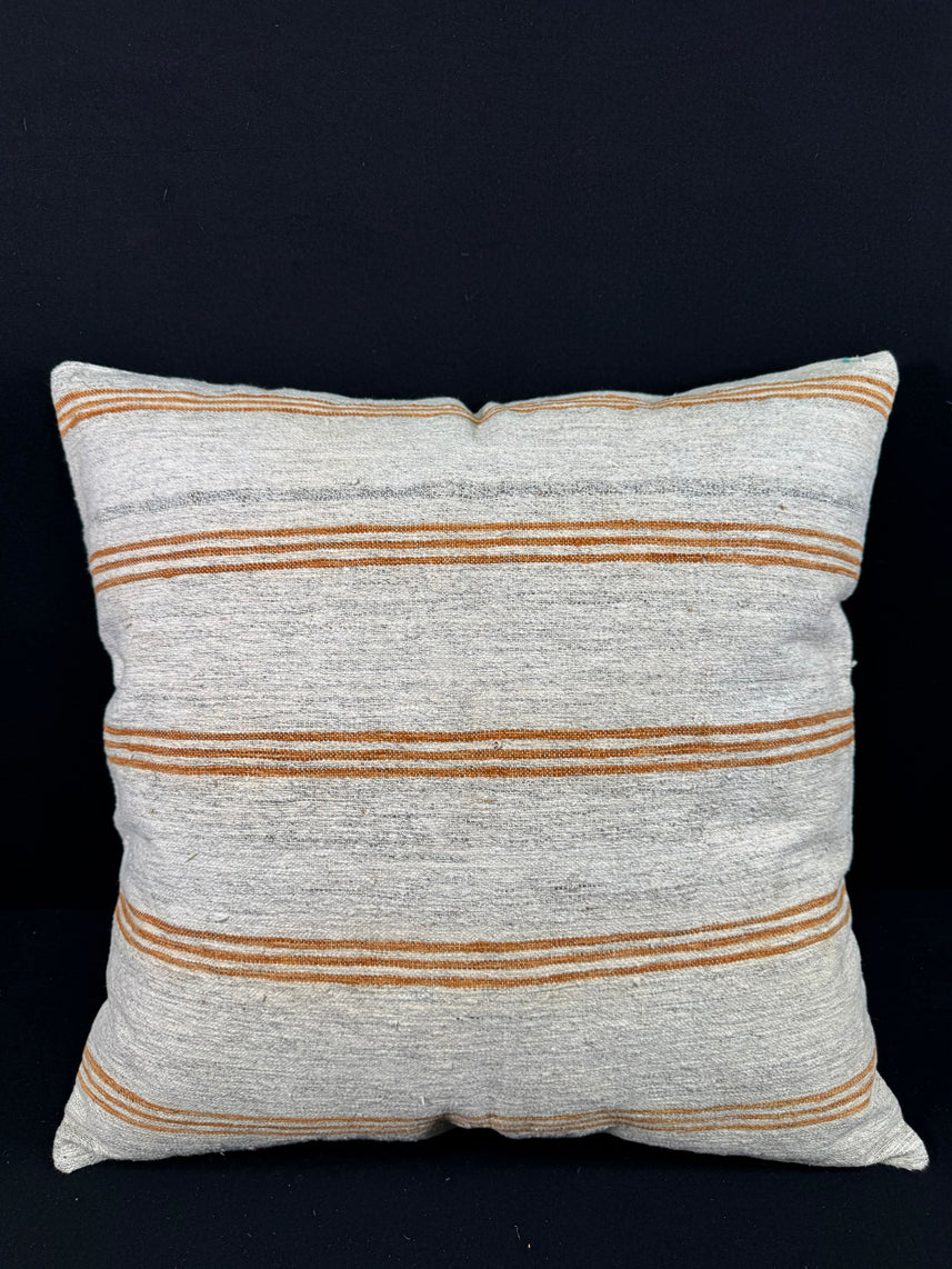 Turkish Hemp Pillow Cushion Natural Beige Rust Pillow Cushion Cover 24x24 #30345