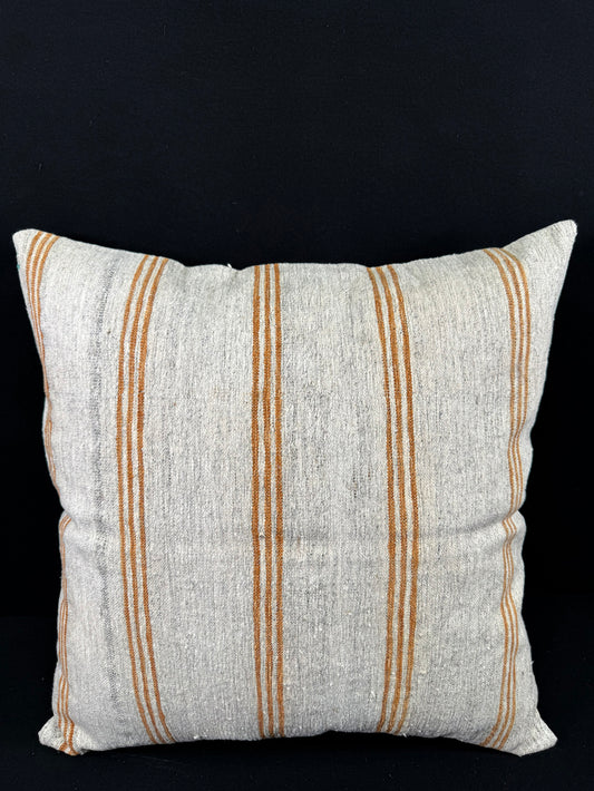 Turkish Hemp Pillow Cushion Natural Beige Rust Pillow Cushion Cover 24x24 #30345