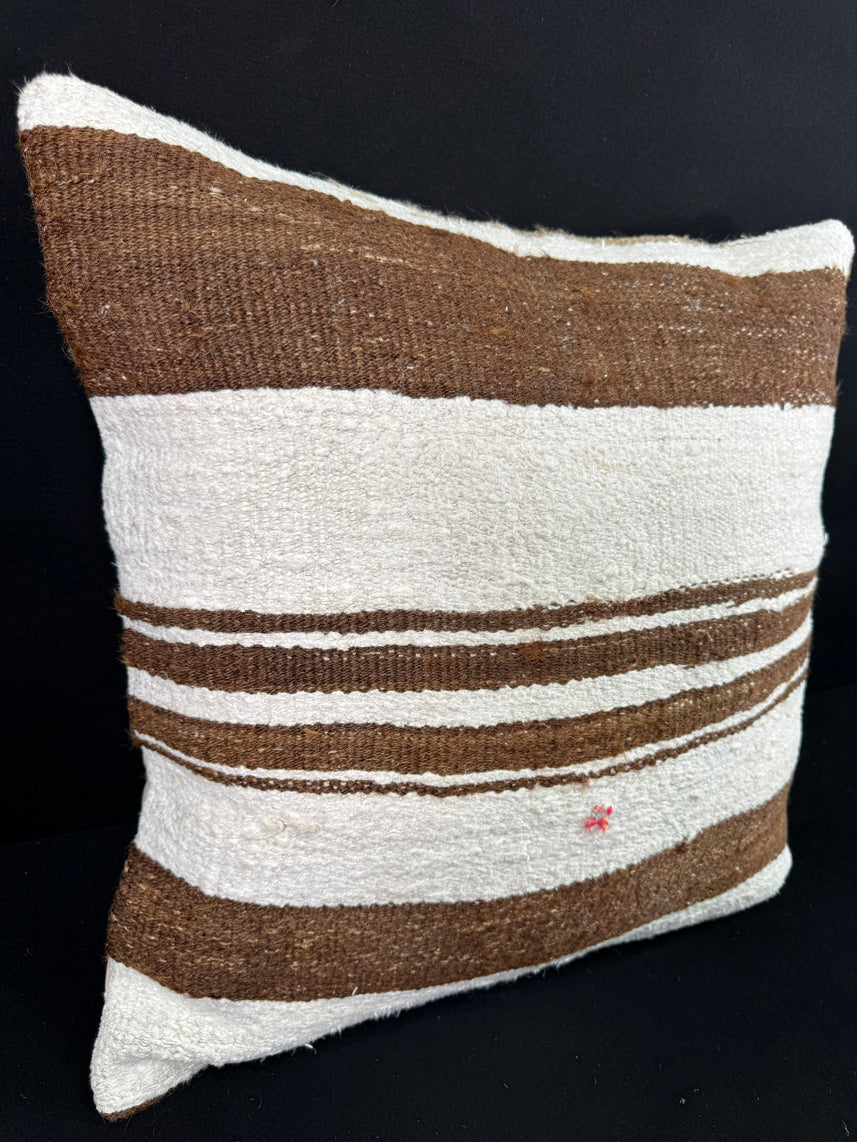 Turkish Hemp Pillow Cushion Natural Beige Brown Pillow Cushion Cover 24x24 #30361