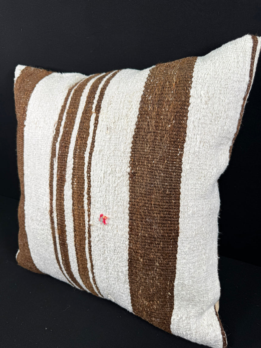 Turkish Hemp Pillow Cushion Natural Beige Brown Pillow Cushion Cover 24x24 #30361