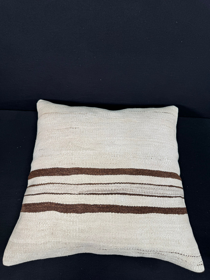 Turkish Hemp Pillow Cushion Natural Beige Brown Pillow Cushion Cover 24x24 #30354