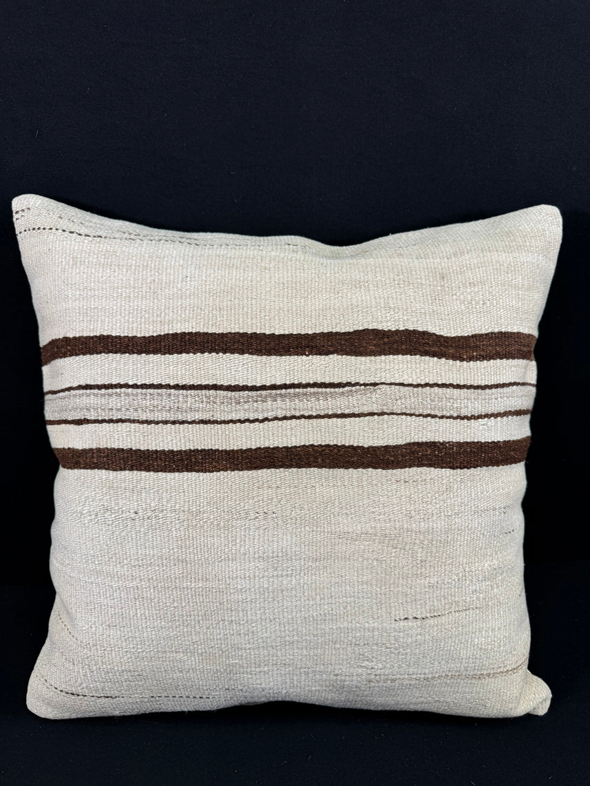 Turkish Hemp Pillow Cushion Natural Beige Brown Pillow Cushion Cover 24x24 #30354