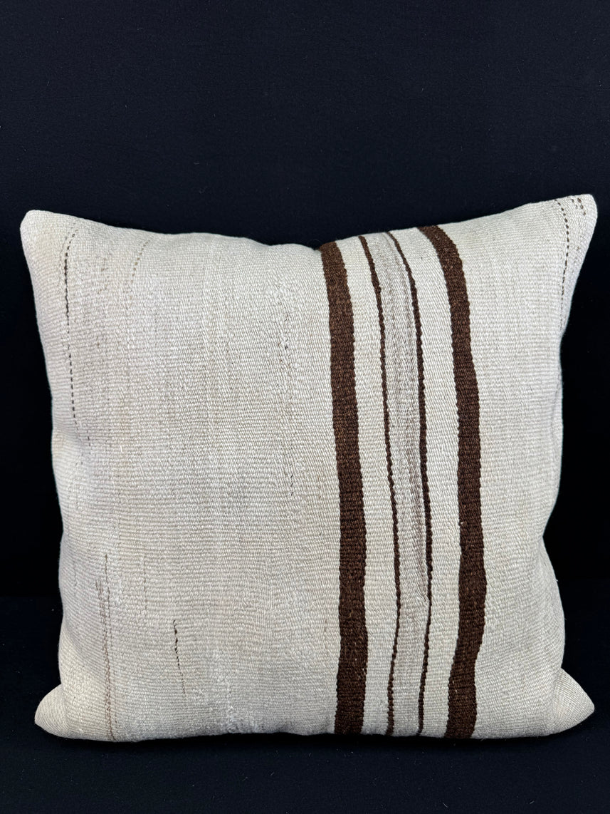 Turkish Hemp Pillow Cushion Natural Beige Brown Pillow Cushion Cover 24x24 #30354
