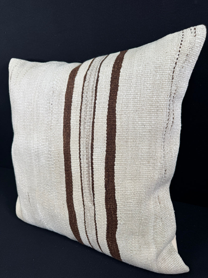 Turkish Hemp Pillow Cushion Natural Beige Brown Pillow Cushion Cover 24x24 #30354