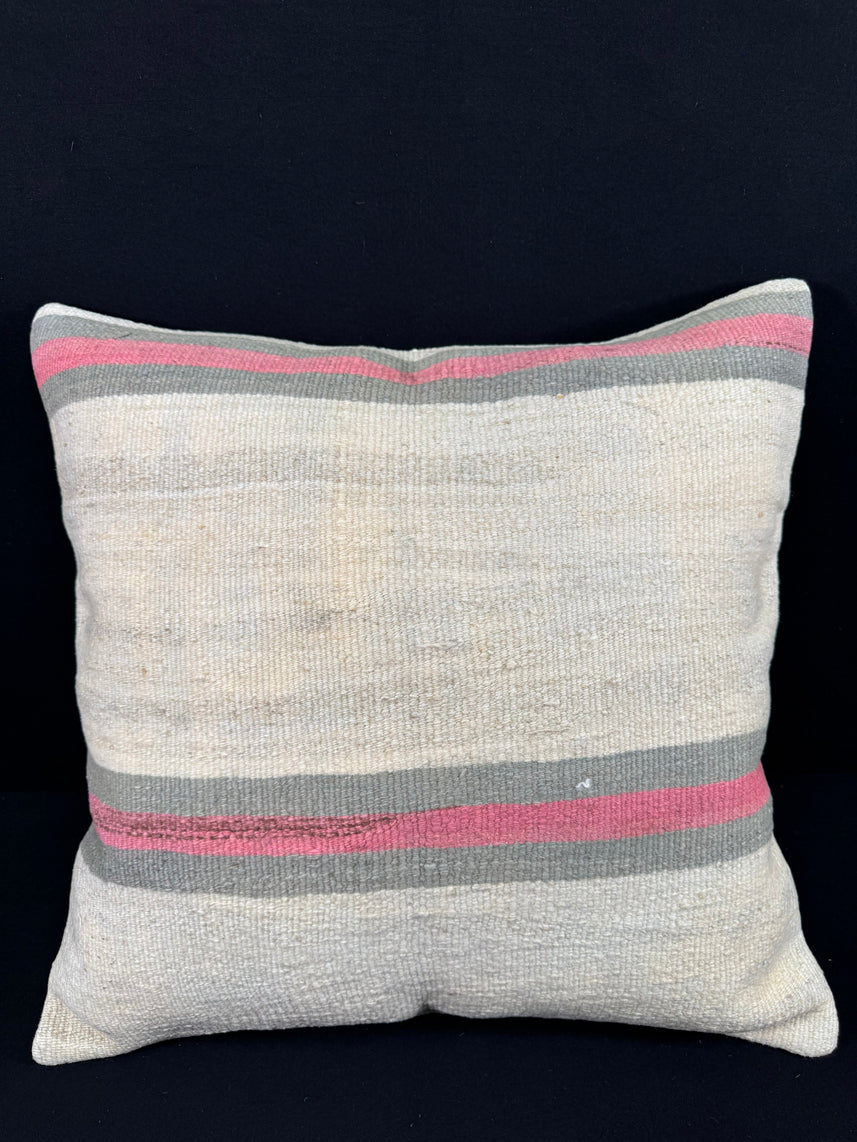Turkish Hemp Pillow Cushion Natural Beige Pink Pillow Cushion Cover 24x24 #30363