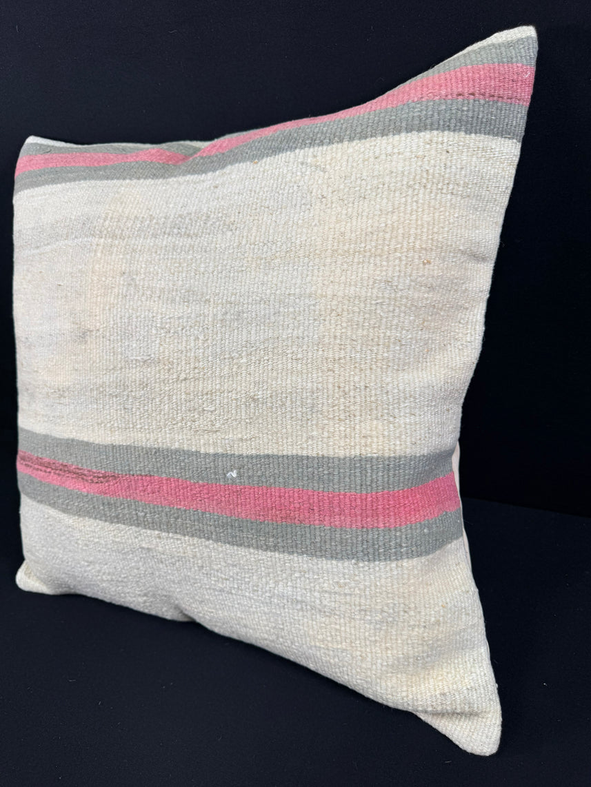 Turkish Hemp Pillow Cushion Natural Beige Pink Pillow Cushion Cover 24x24 #30363
