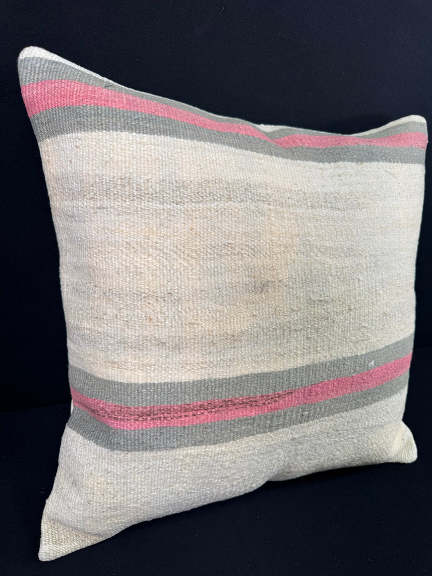 Turkish Hemp Pillow Cushion Natural Beige Pink Pillow Cushion Cover 24x24 #30363