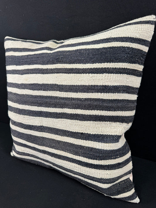 Turkish Hemp Pillow Cushion Natural Beige Black Pillow Cushion Cover 24x24 #30362
