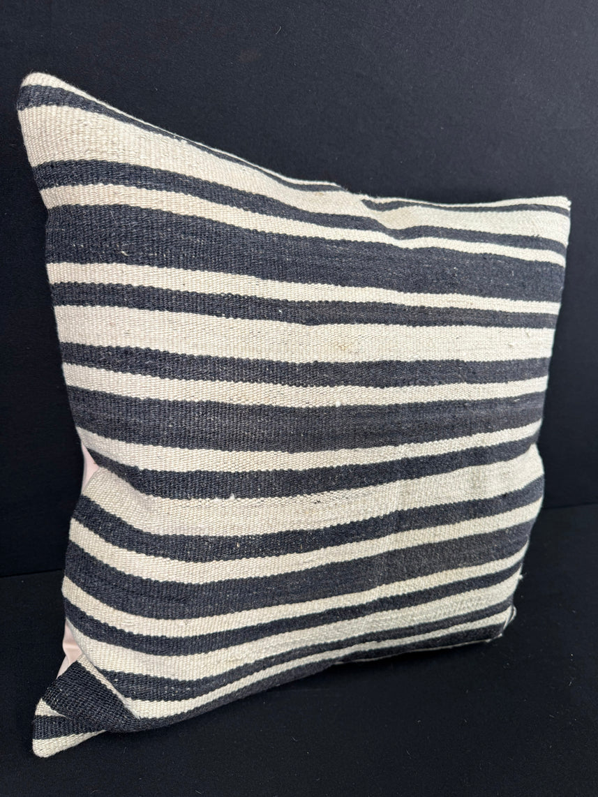Turkish Hemp Pillow Cushion Natural Beige Black Pillow Cushion Cover 24x24 #30362