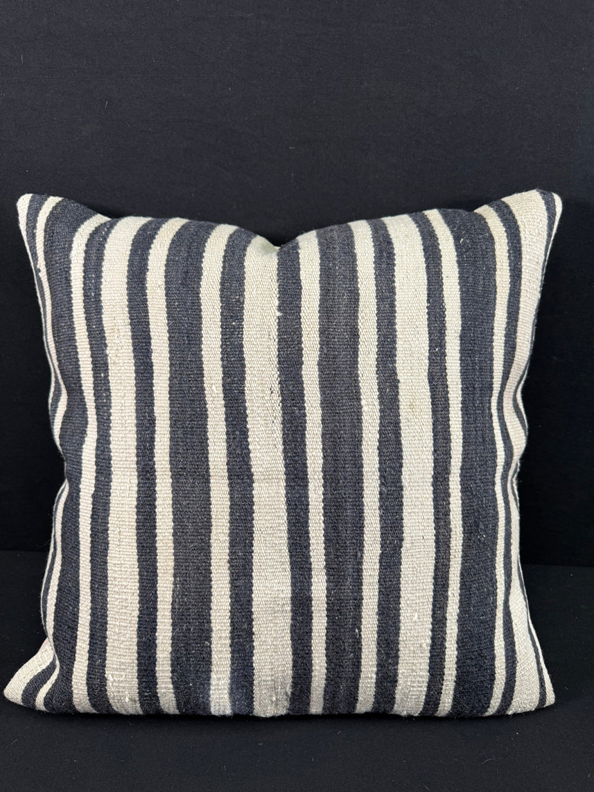 Turkish Hemp Pillow Cushion Natural Beige Black Pillow Cushion Cover 24x24 #30362