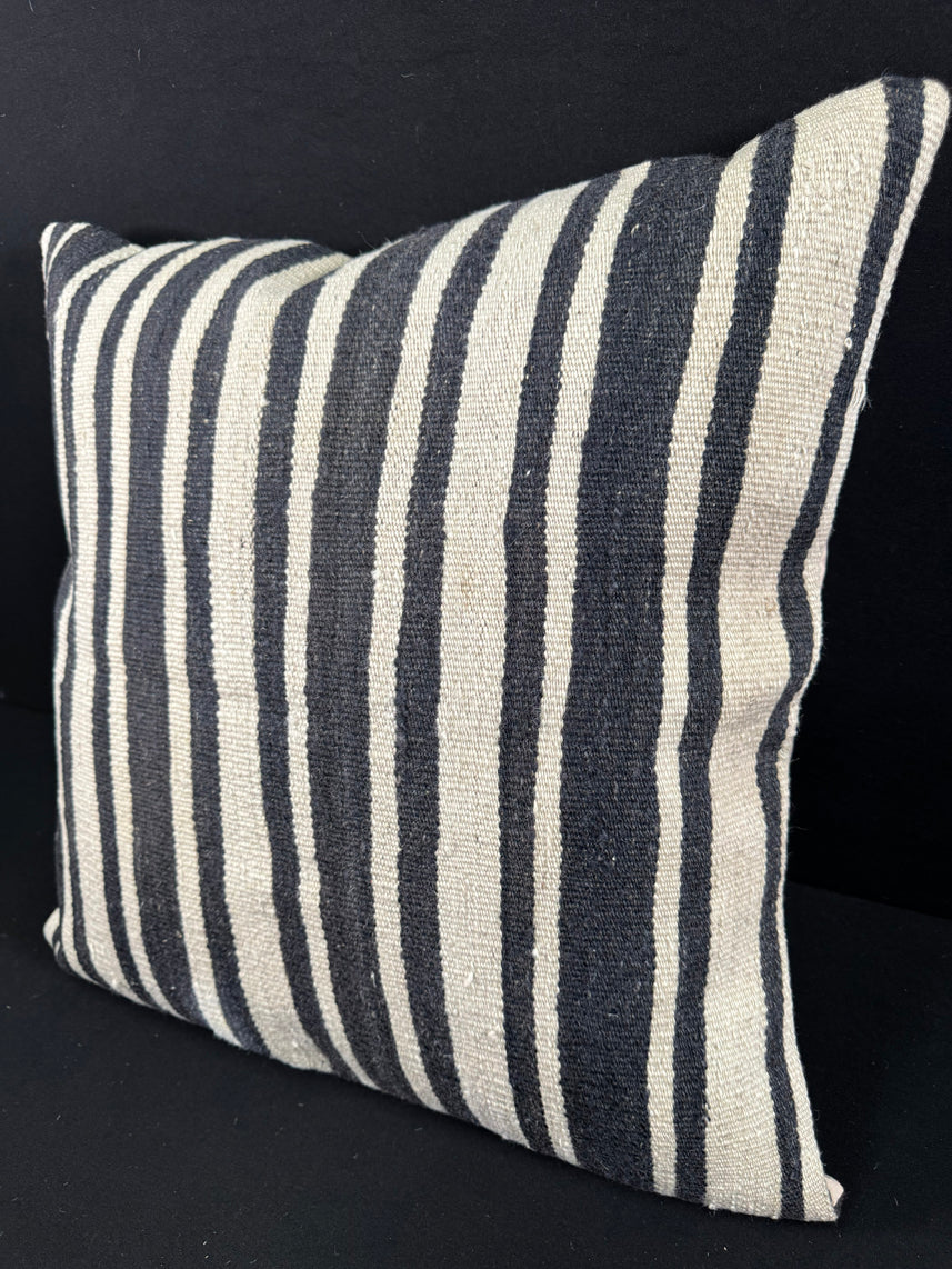 Turkish Hemp Pillow Cushion Natural Beige Black Pillow Cushion Cover 24x24 #30362