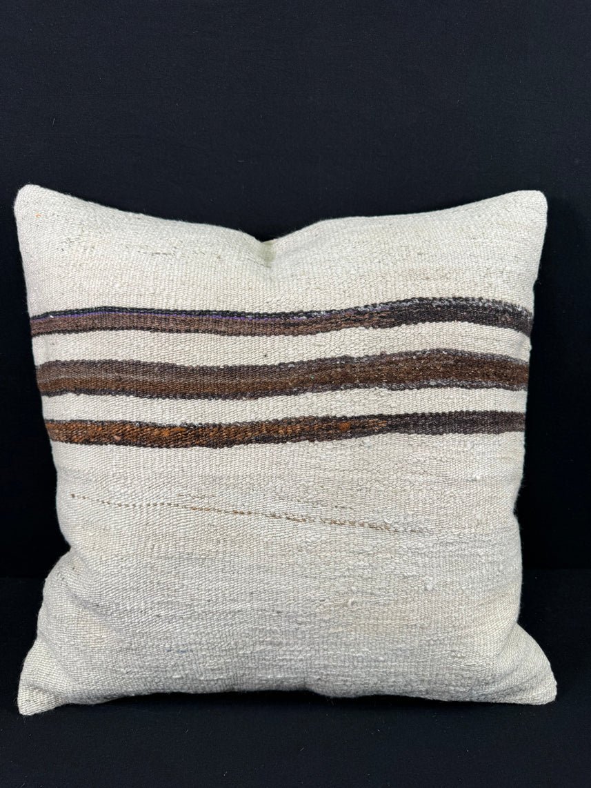 Turkish Hemp Pillow Cushion Natural Beige Brown Pillow Cushion Cover 24x24 #30342