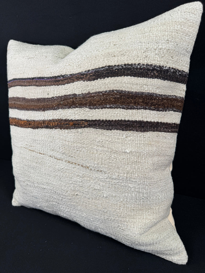 Turkish Hemp Pillow Cushion Natural Beige Brown Pillow Cushion Cover 24x24 #30342