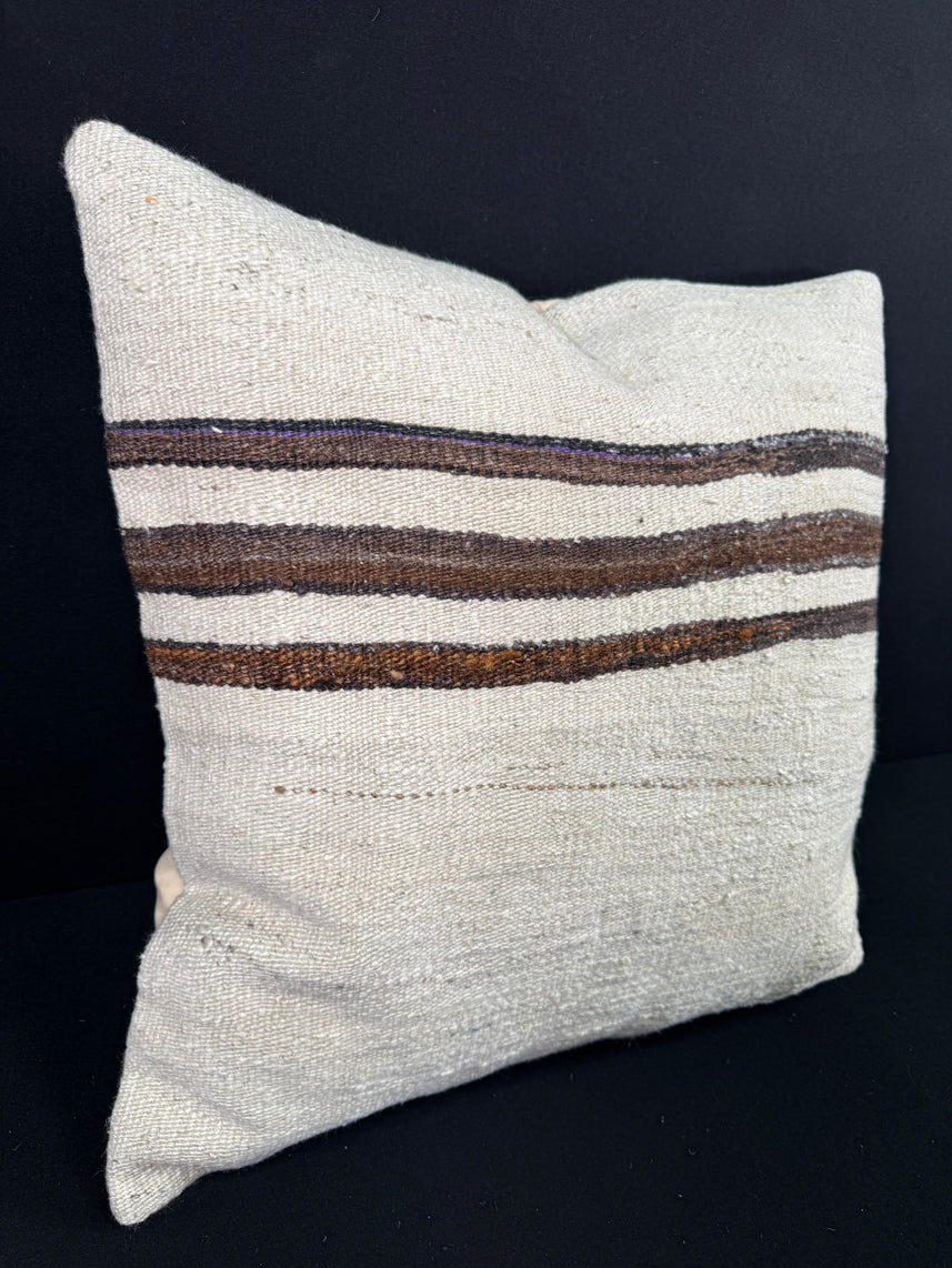 Turkish Hemp Pillow Cushion Natural Beige Brown Pillow Cushion Cover 24x24 #30342