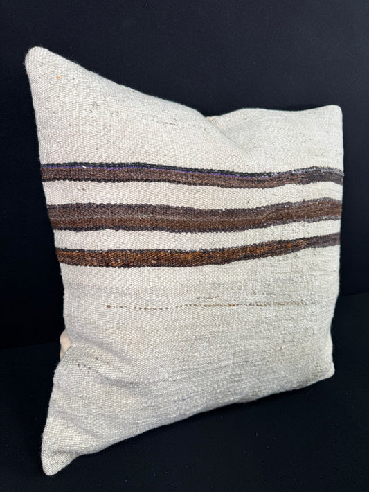 Turkish Hemp Pillow Cushion Natural Beige Brown Pillow Cushion Cover 24x24 #30342