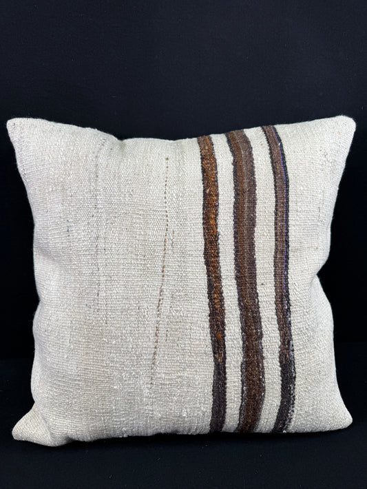 Turkish Hemp Pillow Cushion Natural Beige Brown Pillow Cushion Cover 24x24 #30342