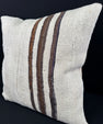 Turkish Hemp Pillow Cushion Natural Beige Brown Pillow Cushion Cover 24x24 #30342