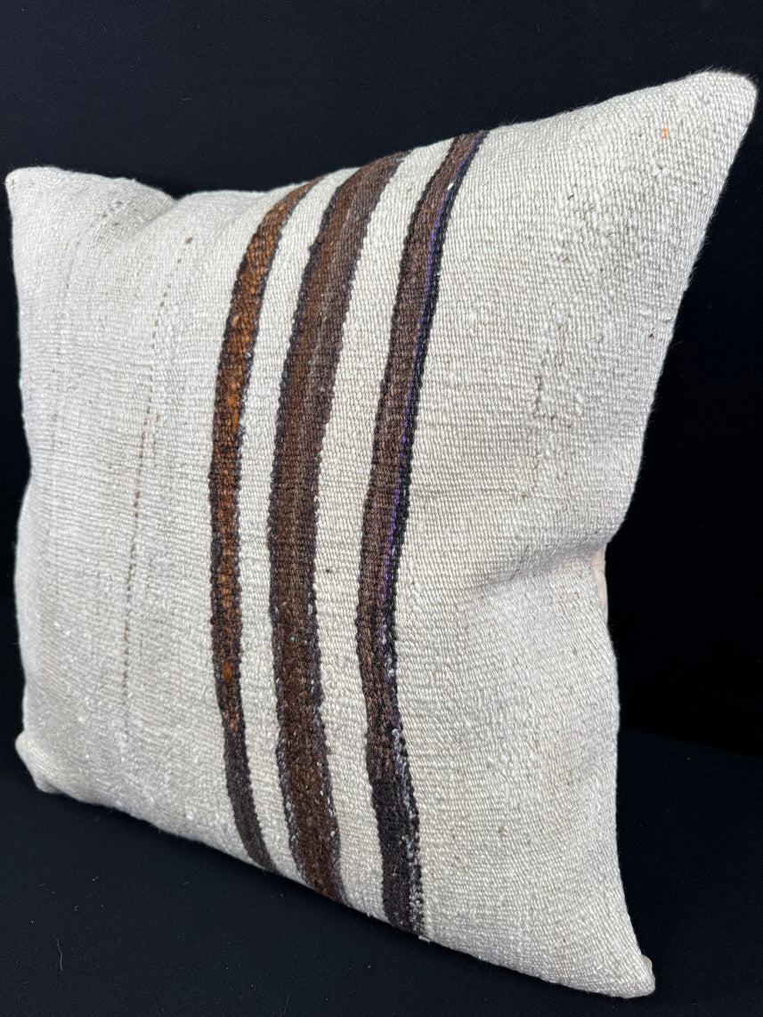 Turkish Hemp Pillow Cushion Natural Beige Brown Pillow Cushion Cover 24x24 #30342