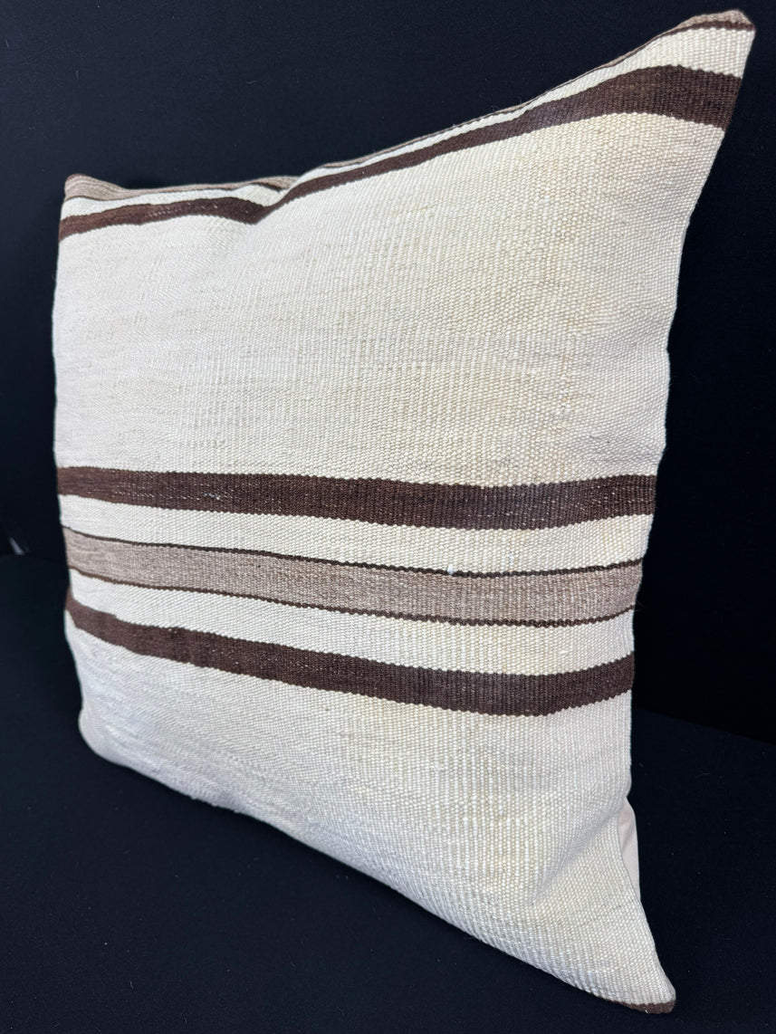 Turkish Hemp Pillow Cushion Natural Beige Brown Pillow Cushion Cover 24x24 #30341