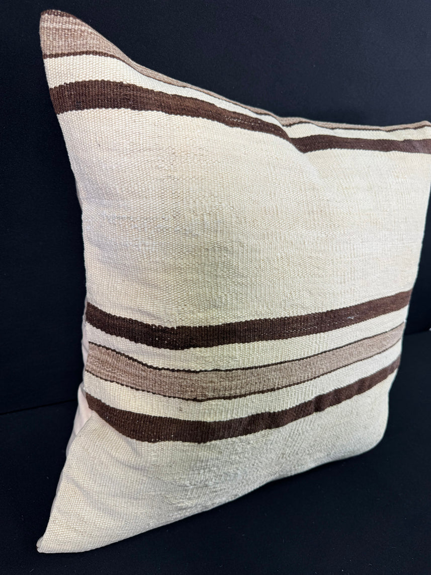Turkish Hemp Pillow Cushion Natural Beige Brown Pillow Cushion Cover 24x24 #30341