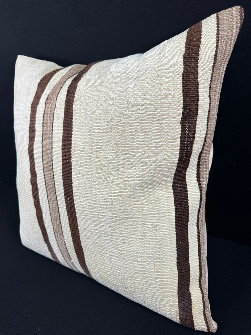 Turkish Hemp Pillow Cushion Natural Beige Brown Pillow Cushion Cover 24x24 #30341