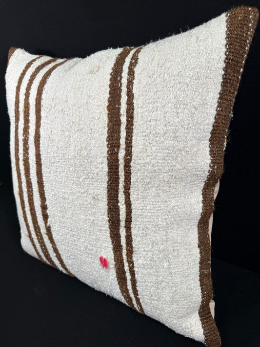 Turkish Hemp Pillow Cushion Natural Beige Brown Pillow Cushion Cover 24x24 #30358
