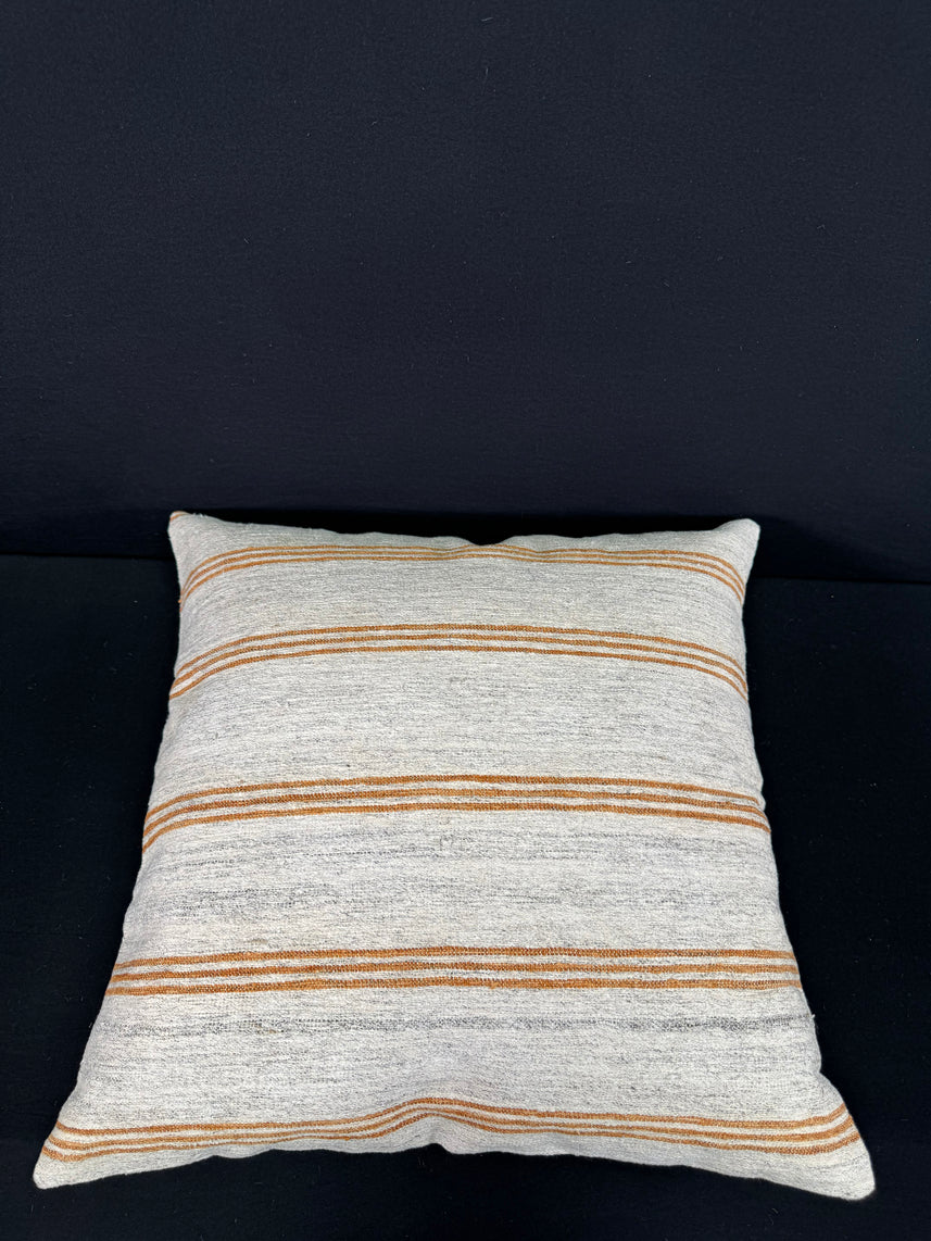 Turkish Hemp Pillow Cushion Natural Beige Rust Pillow Cushion Cover 24x24 #30350