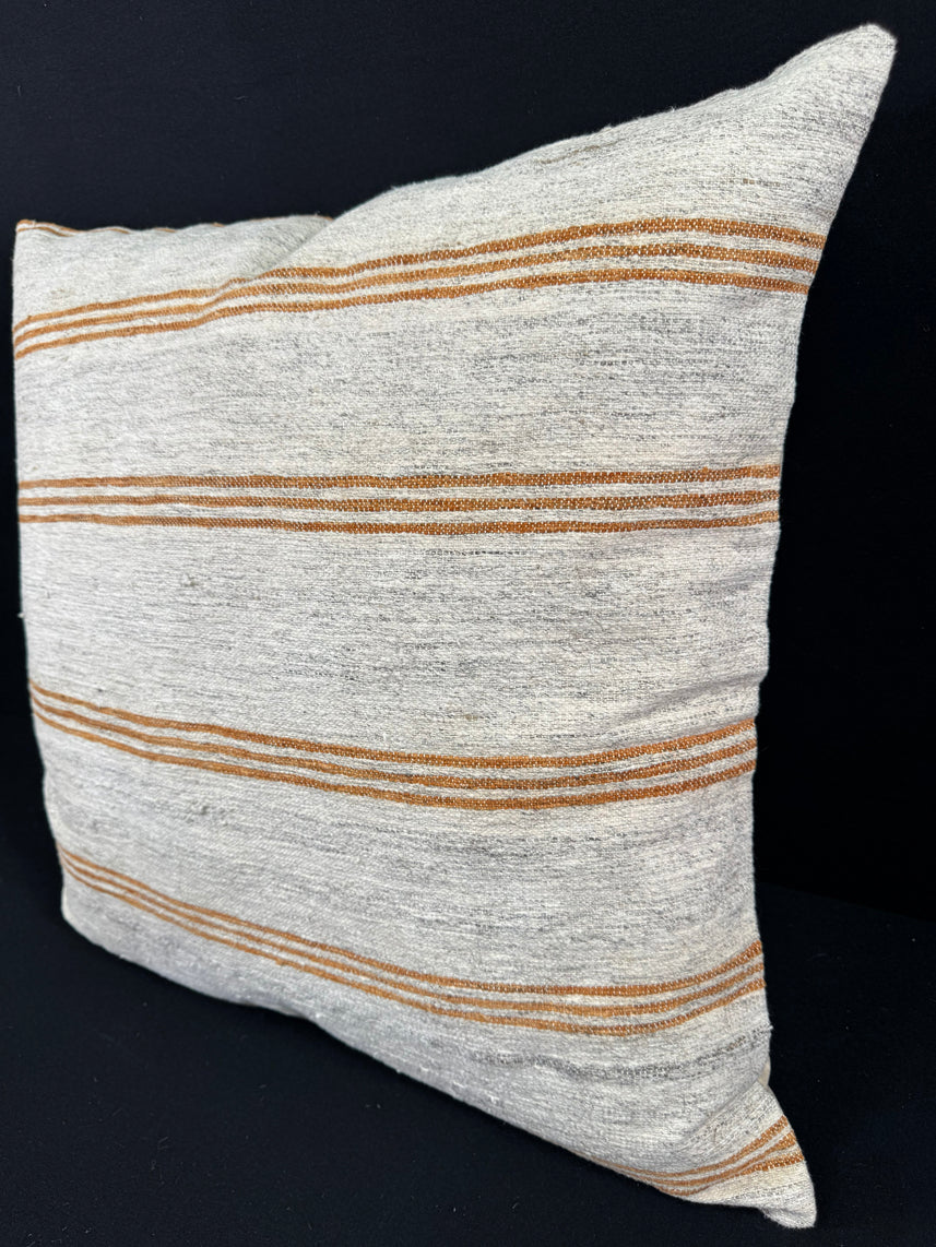 Turkish Hemp Pillow Cushion Natural Beige Rust Pillow Cushion Cover 24x24 #30350