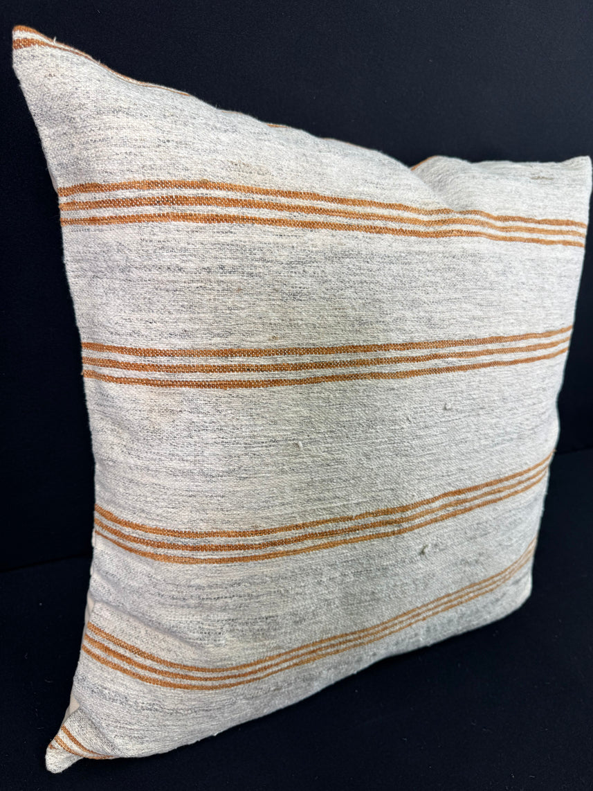 Turkish Hemp Pillow Cushion Natural Beige Rust Pillow Cushion Cover 24x24 #30350