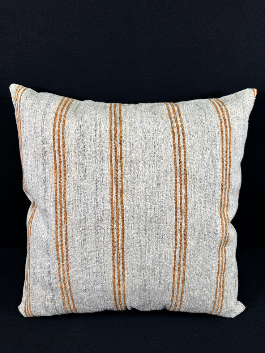 Turkish Hemp Pillow Cushion Natural Beige Rust Pillow Cushion Cover 24x24 #30350