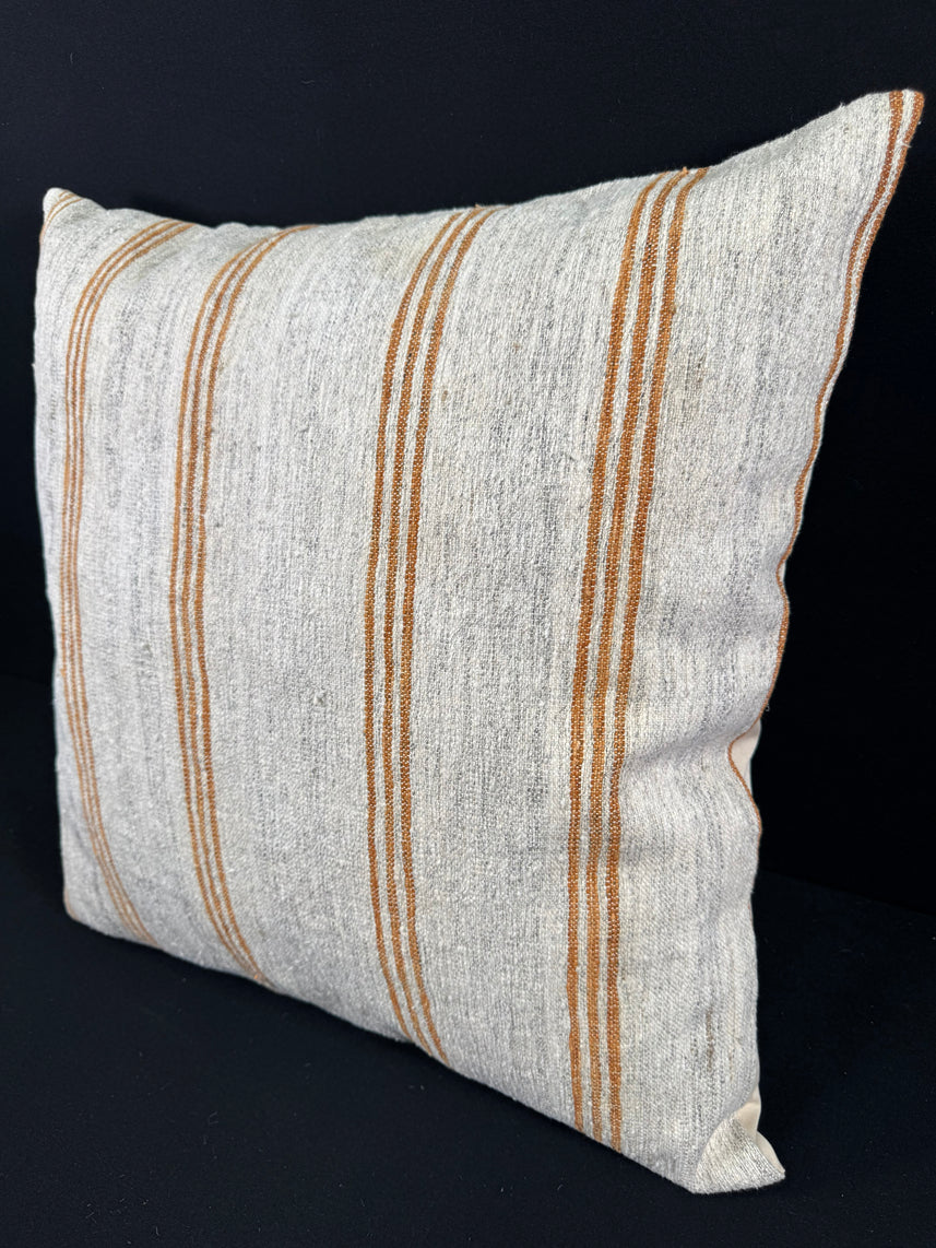 Turkish Hemp Pillow Cushion Natural Beige Rust Pillow Cushion Cover 24x24 #30350