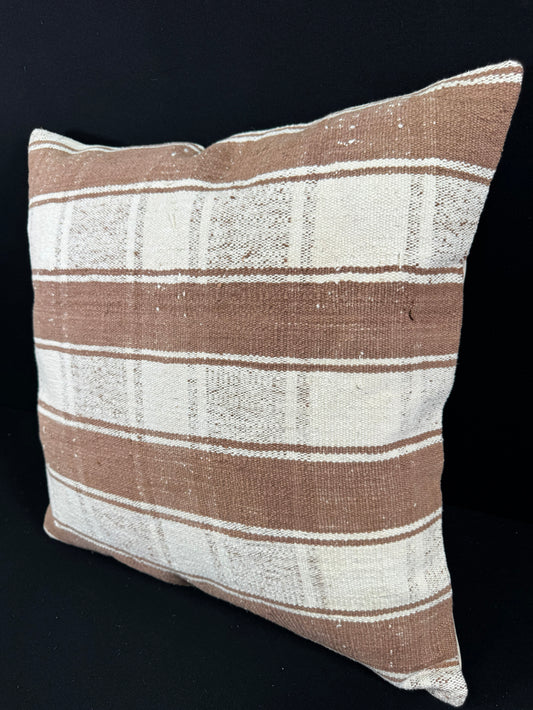 Turkish Hemp Pillow Cushion Natural Beige Brown Pillow Cushion Cover 24x24 #30366