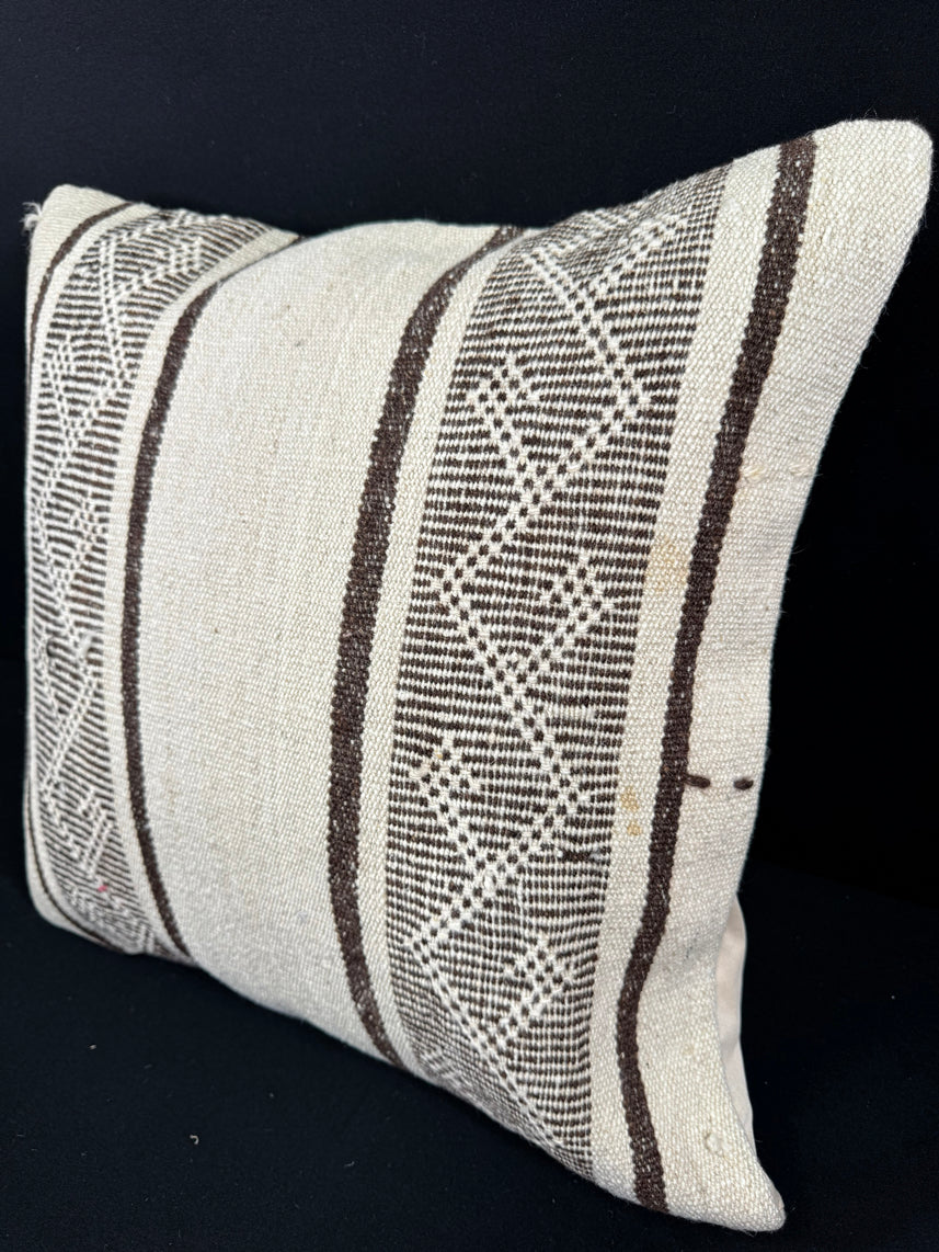 Turkish Hemp Pillow Cushion Natural Beige Brown Pillow Cushion Cover 20x20 #30588